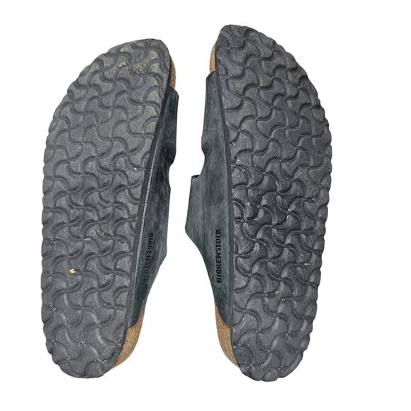 Birkenstock Arizona Sandals EU41 Black Two Strap Oiled Leather Comfort Classic - Picture 6 of 6